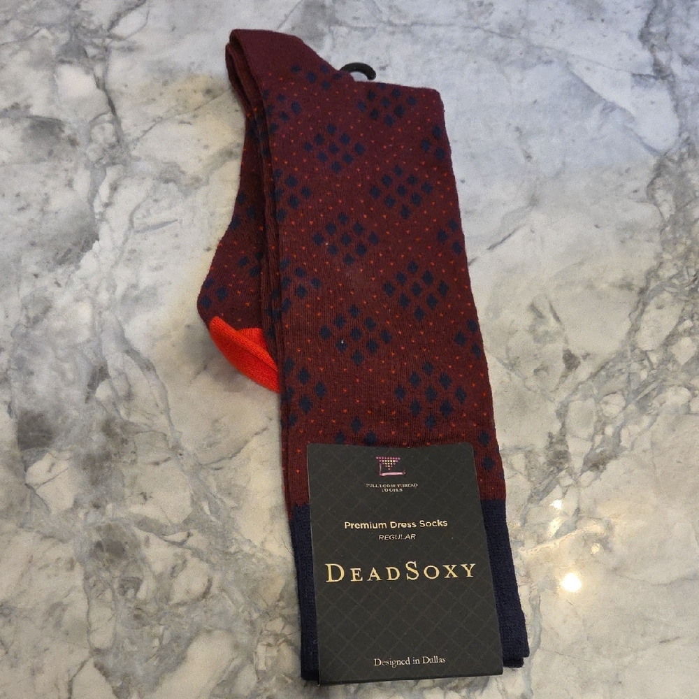 Men's Dress Socks - Burgundy and Navy